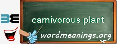 WordMeaning blackboard for carnivorous plant